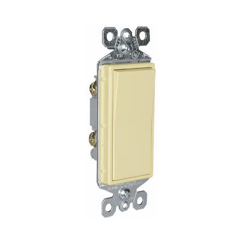 Decorator 1-Pole Light Switch, Ivory - pack of 10