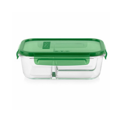 MealBox Glass Food Storage Container, 3 Compartments, 5.9 Cups