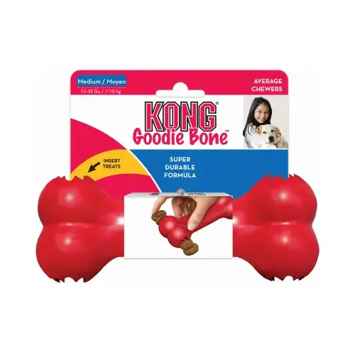 PHILLIPS PET FOOD SUPPLY 10011 Goodie Bone Dog Toy, Red Rubber, For Medium Chewers, 7-In.