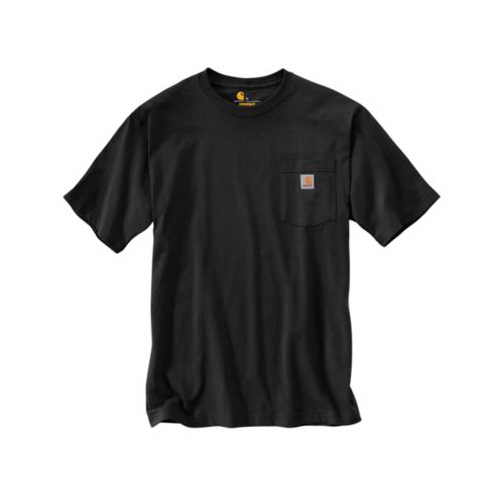 CARHARTT K87-BLK-MED-REG Pocket T-Shirt, Black, Medium