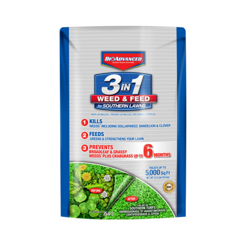 3-In-1 Weed & Feed Fertilizer, Southern Lawn, 5,000-Sq. Ft. Coverage, 12.5-Lbs.