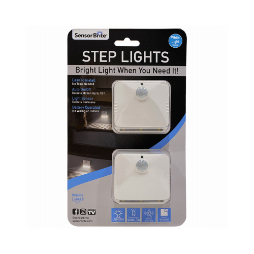 TRISALES MARKETING LLC SBL-MC6B Sensor Brite Step Lights, Wireless Motion-Activated LED Lights, 2-Ct  pair