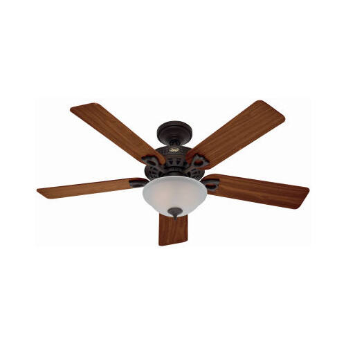 Astoria Ceiling Fan With Bowl Light Fixture, New Bronze, 5 Blades, 52-In.