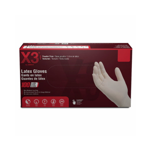 Ammex LX344100 Disposable Latex Gloves, Medium, 100-Ct.