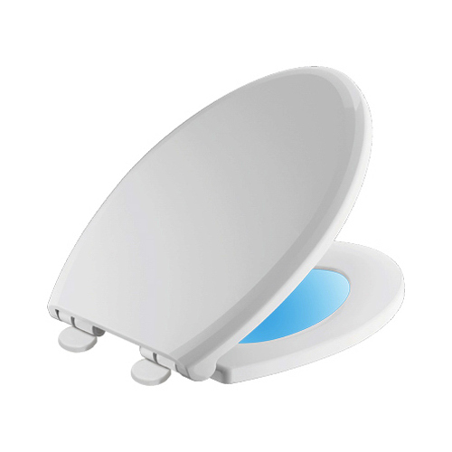 Delta Faucet 813902-N-WH Night Light Toilet Seat, Elongated, Slow-Close Feature