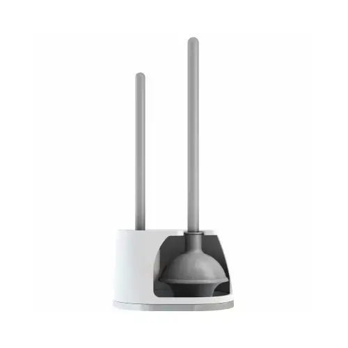 Quickie 2106410 Toilet Brush, Plunger & Caddy Combo