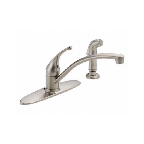 Foundations Kitchen Faucet With Side Spray, Single Handle, Stainless Steel