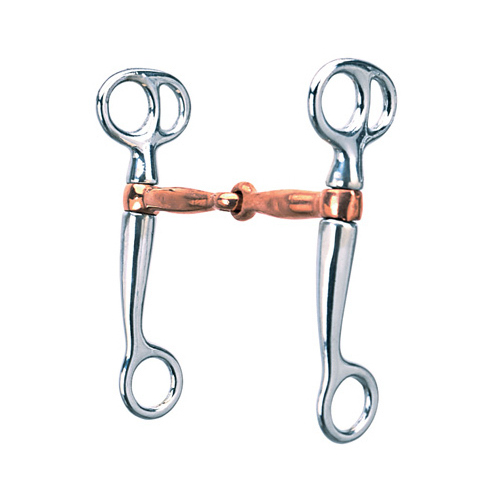 Weaver Leather CA-3850 Tom Thumb Snaffle Horse Bit, Chrome Plated, Copper Plated Mouth