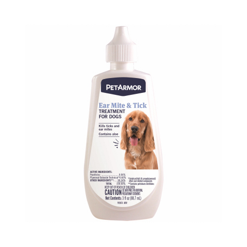 SERGEANT'S PET 02588 Ear Mite & Tick Treatment for Dogs, 3 oz.