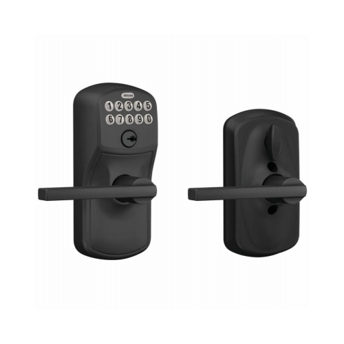 Schlage Lock Company FE595VPLY622LAT Keypad Entry Lever Lock, Plymouth Trim, Flex Lock, Up to 19 Access Codes, Matte Black