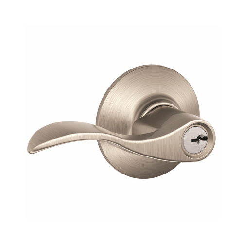 Schlage Residential F51AACC619-XCP4 Accent Series Entry Lever Lockset, Solid Brass, Satin Nickel - pack of 4