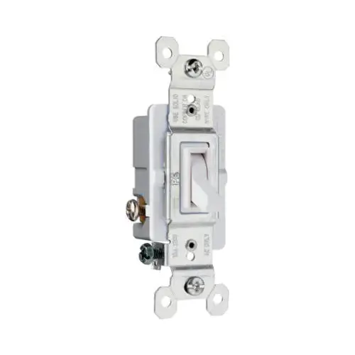 Toggle Switch, 15 A, 120 VAC, 3-Position, Thermoplastic Housing Material