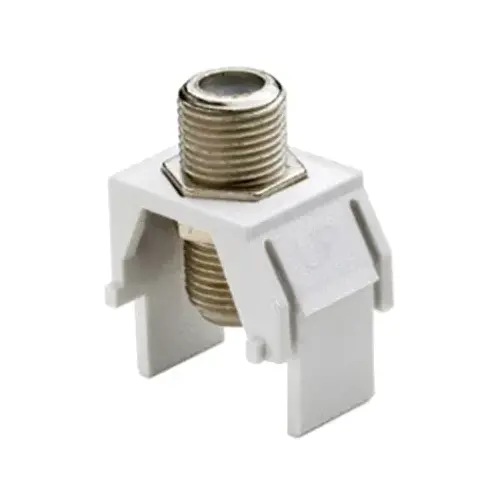 Non-Recessed Nickel F-Connector, White