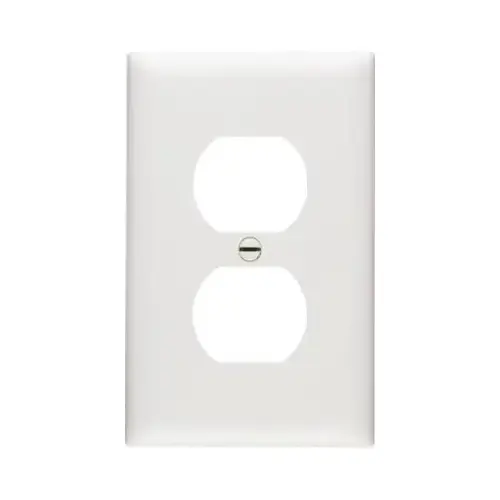 TradeMaster TP Series Receptacle Wallplate, 4.687 in L, 2.937 in W, Standard, White Color