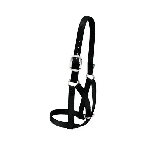 Barn Cow Halter, Black Nylon, 1 In. Small