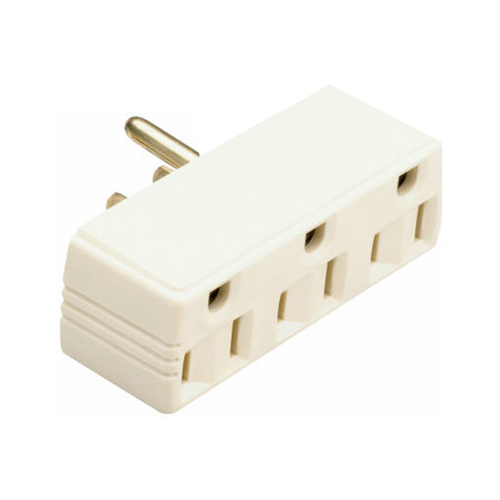 15A Ivory Plug In Triple Outlet Adapter