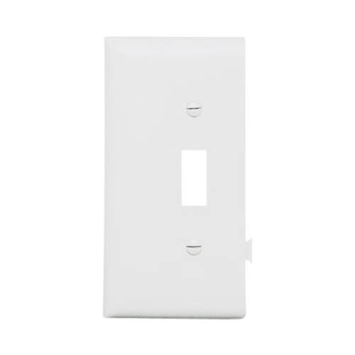 PASS & SEYMOUR PJSE1WCC10 White Toggle Opening Sectional Nylon Wall Plate