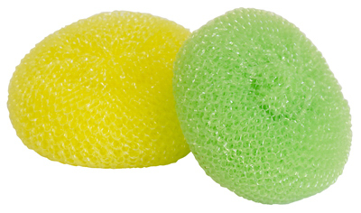 QUICKIE 502372 Plastic Mesh Scourers  pair Yellow