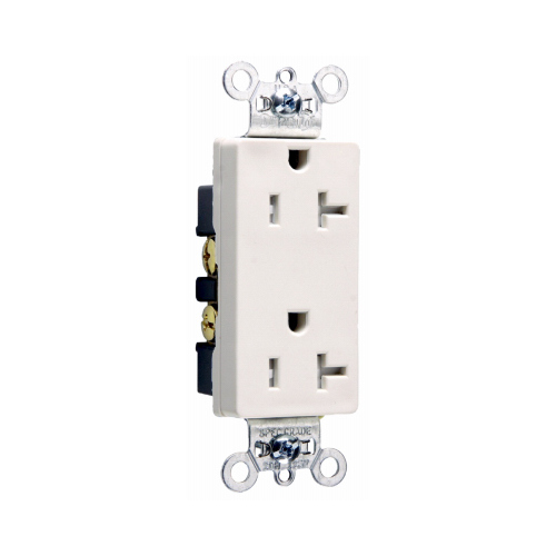 Decorator Outlet, Heavy-Duty, Almond, 20-Amp