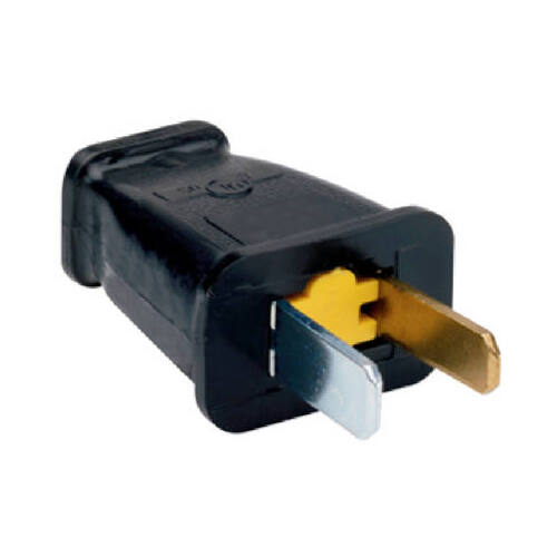 PASS & SEYMOUR SA540BKCC10 Polarized Plug, Residential, 15-Amp, 125-Volt, Black