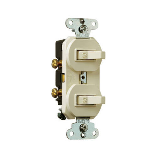 Double Single-Pole Switch, Light Almond