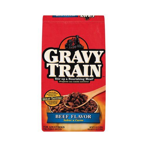 J.M. Smucker Company 00079100502356 Dry Dog Food, Gravy Train, Beef, 35 Lbs.