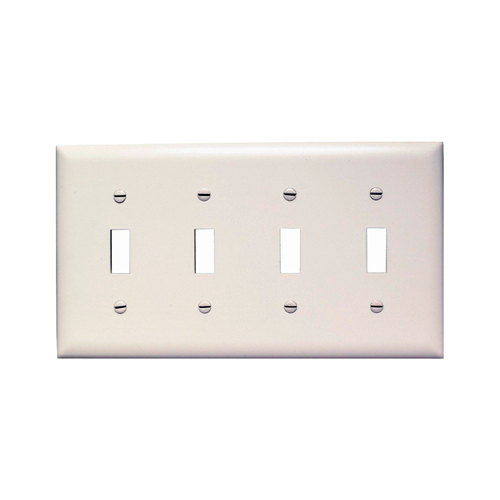 Trademaster Nylon Switch Wall Plate, 4-Toggle, White