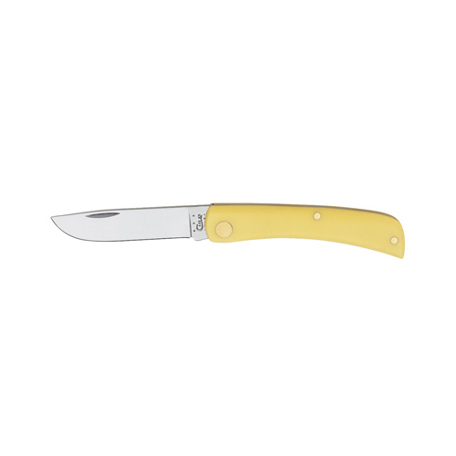 W R CASE & SONS CUTLERY CO 00032 Sod Buster Jr. Pocket Knife, Yellow/Chrome Vanadium Skinner Blade, 3-5/8-In. Length Closed