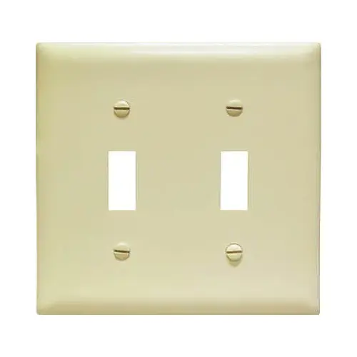 TradeMaster TPJ TPJ2I Wallplate, 5.06 in L, 5.13 in W, 2 -Gang, Nylon, Ivory