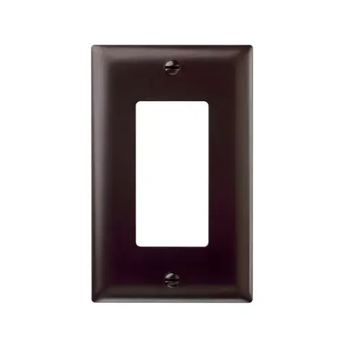 Wallplate, 4.687 in L, 2.937 in W, 1 -Gang, Nylon/Thermoplastic, Brown, Matte