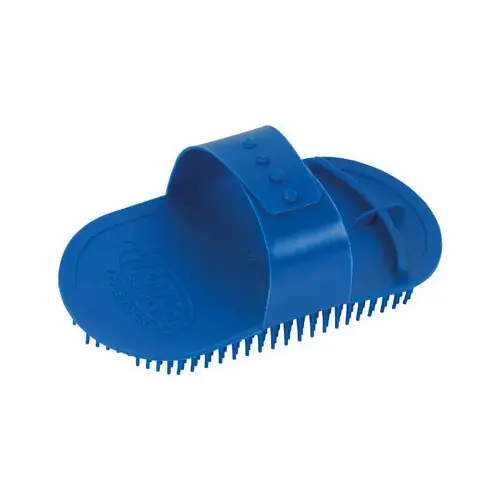 Livestock Massage Brush, Blue, 4 x 4.5 In.