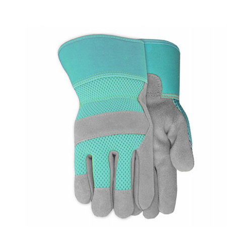 Suede Leather Palm Glove With Breathable Mesh Back, Women's M