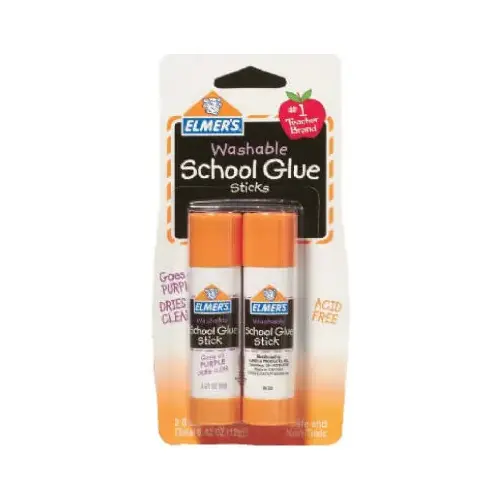 School Glue Sticks, Washable, .42-oz  - 2 per pack x6 packs