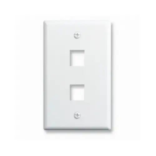 2-Port Wall Plate for AV Inserts, White