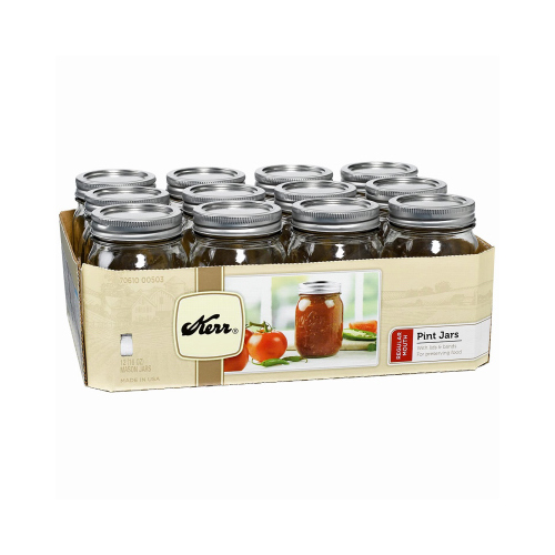 RUBBERMAID INC/JARDEN 2139402 Canning Jars, Regular Mouth, Pint - pack of 12