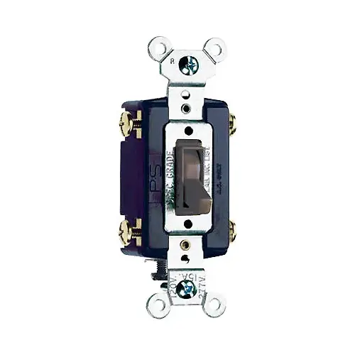 Toggle Switch, 15 A, 120 VAC, 4 -Position, Side Wire Terminal, Brown