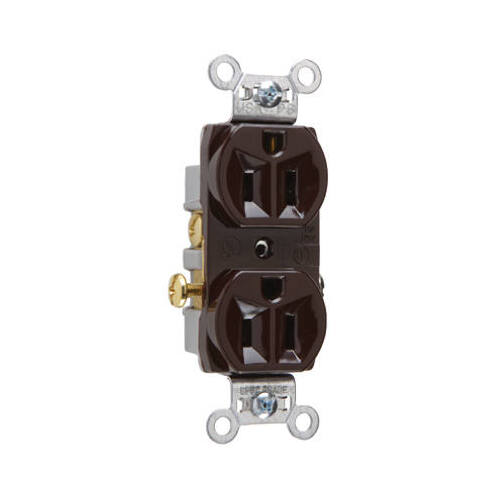 Duplex Outlet, Heavy-Duty, Brown, 125-Volt, 15-Amp