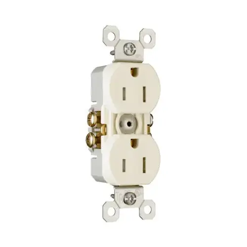 TradeMaster Duplex Receptacle, 2 -Pole, 15 A, 125 V, Push, Side Wiring, NEMA: 5-15R