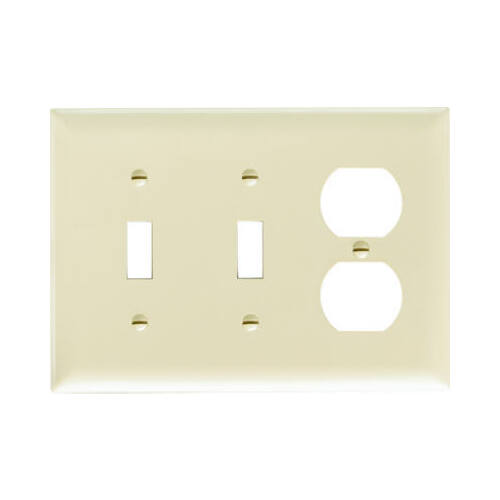 Wall Plate, 2-Toggle & 2-Duplex, Urea, Ivory