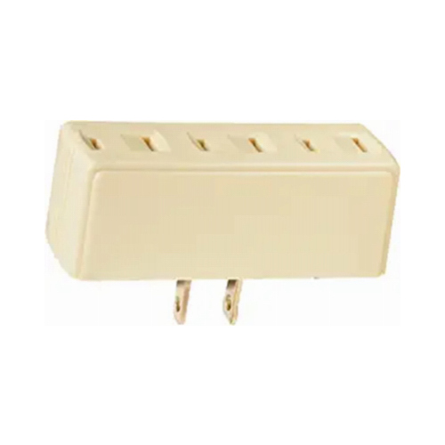 Plug In Adapter, Single-To-Triple , Ivory, 15-Amp, 125-Volt