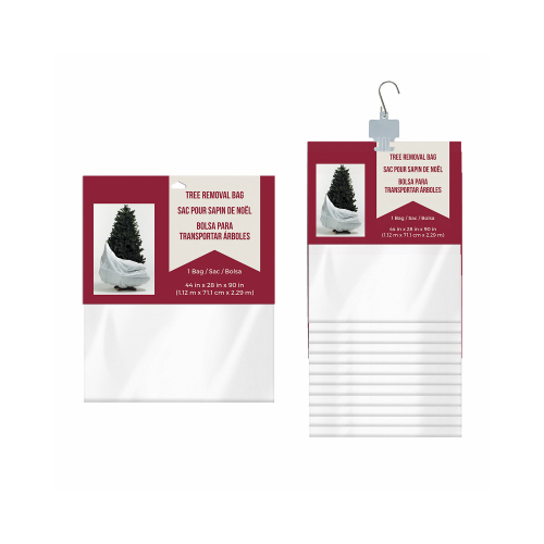 IG DESIGN GROUP AMERICAS INC IG156030 Tree Removal Bag with Clip Strip, White, 44 x 28 x 90-In.