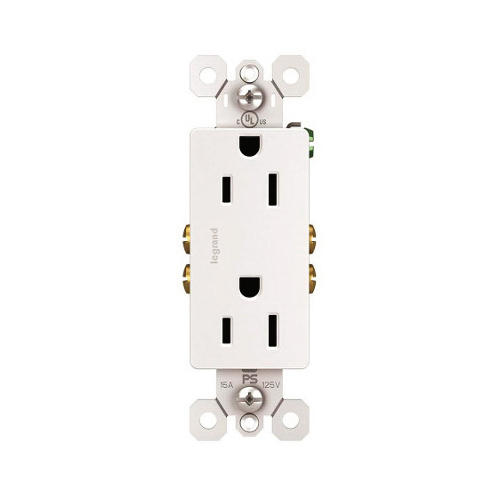 Decorator Outlet, 15-Amp 125-Volt , White - pack of 10