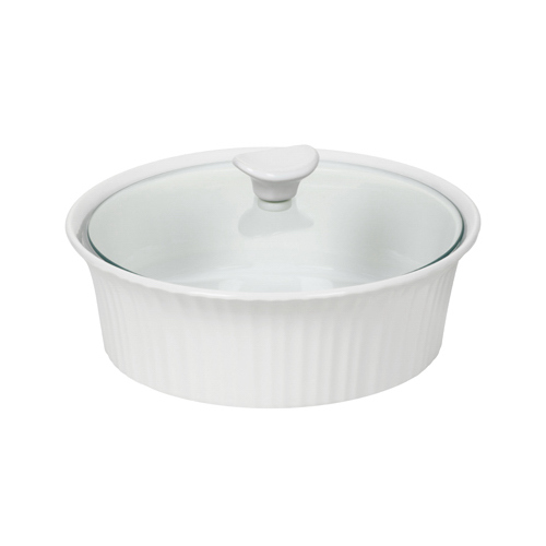 INSTANT BRANDS LLC HOUSEWARES 1105930 Casserole Dish With Glass Lid, French White III, 2.5-Qt.