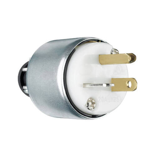 20A White Armored Plug