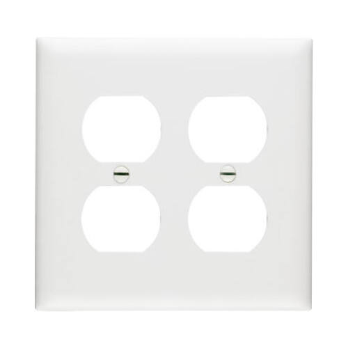 White 2-Duplex Outlet Openings