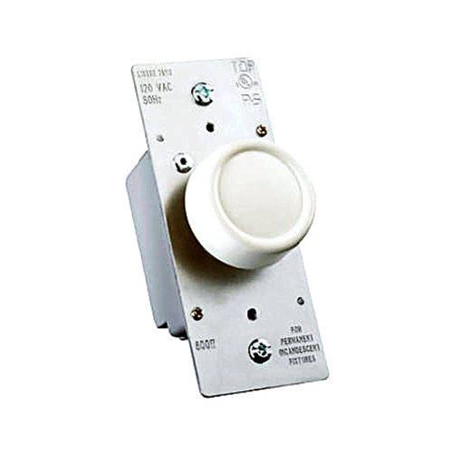 600-Watt Ivory Maximum Single Pole Rotary Power Dimmer Switch