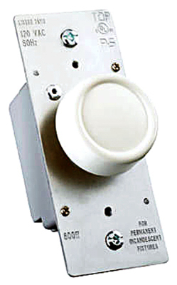 PASS & SEYMOUR R600PLTKV 600-Watt Ivory Maximum Single Pole Rotary Power Dimmer Switch