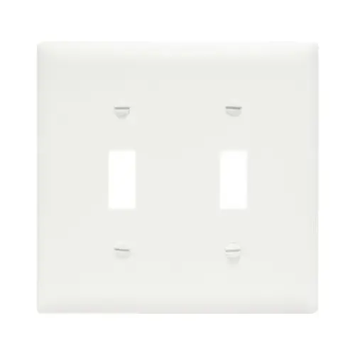 Wall Plate, 2-Toggle Opening, Urea, White