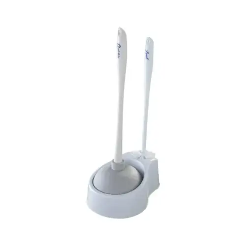 Quickie 2054885 Toilet Bowl Brush With Plunger & Caddy