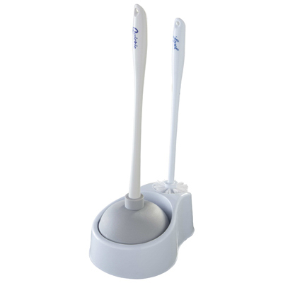 QUICKIE 2054885 Toilet Bowl Brush With Plunger & Caddy